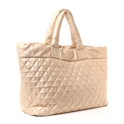 Chanel Metallic Lambskin Quilted Large Coco Cocoon Tote Light Gold 3 of 10