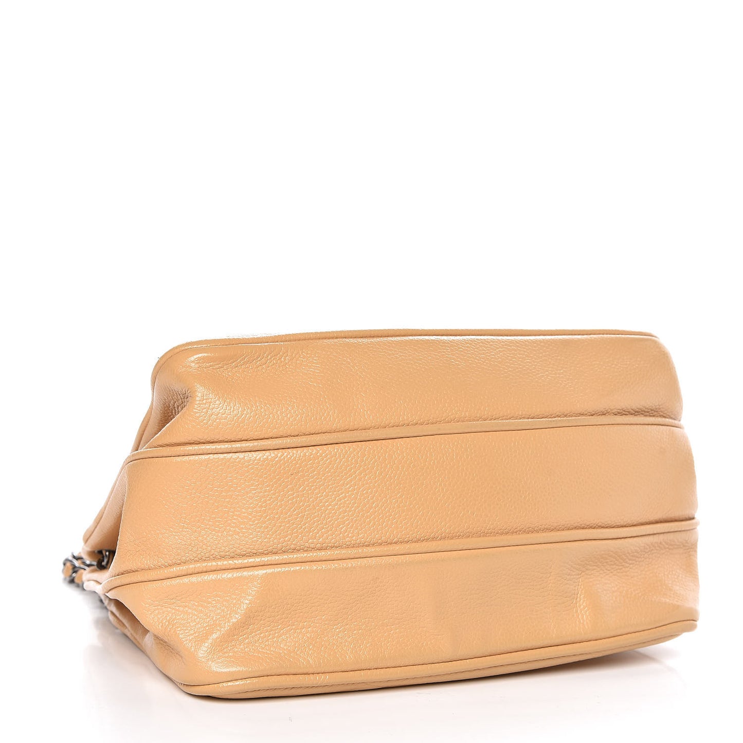 Caviar Quilted Accordion Mademoiselle Flap Beige