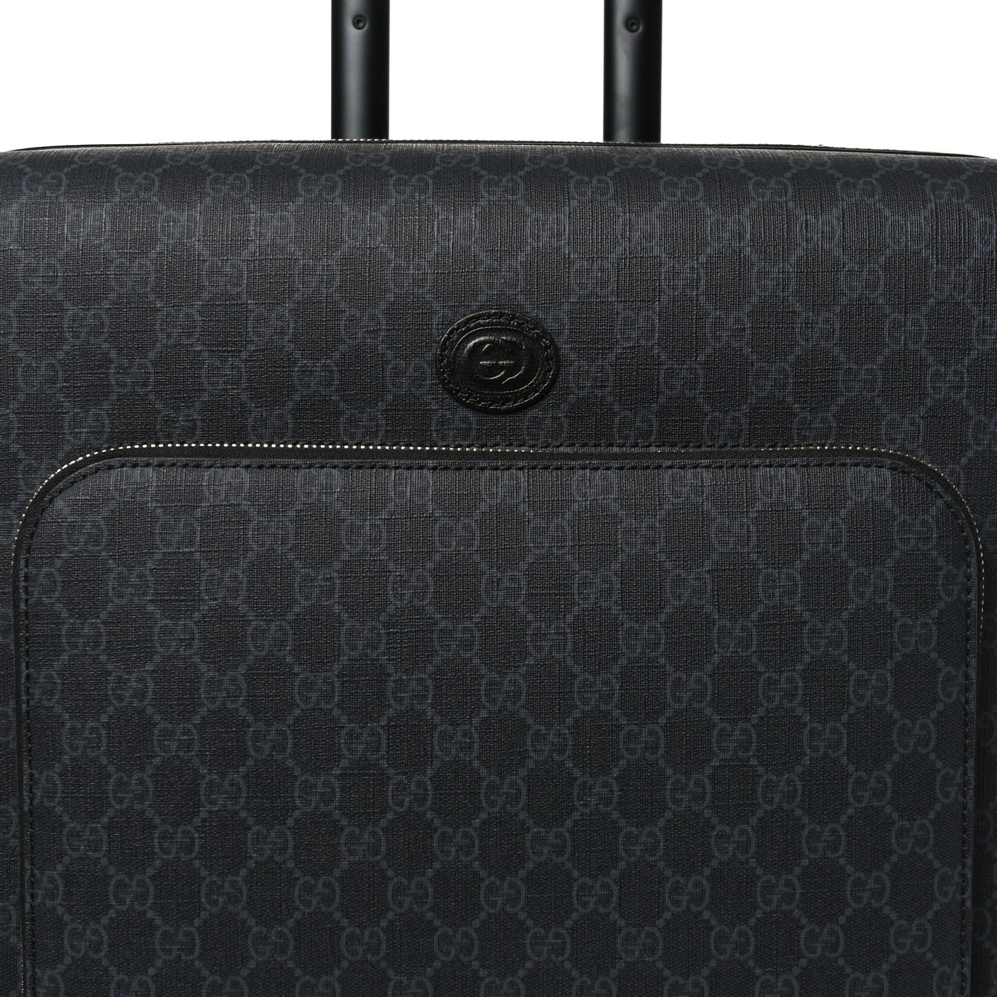 GG Supreme Monogram Azalea Calfskin Retro Interlocking G Small Savoy Cabin Trolley Black