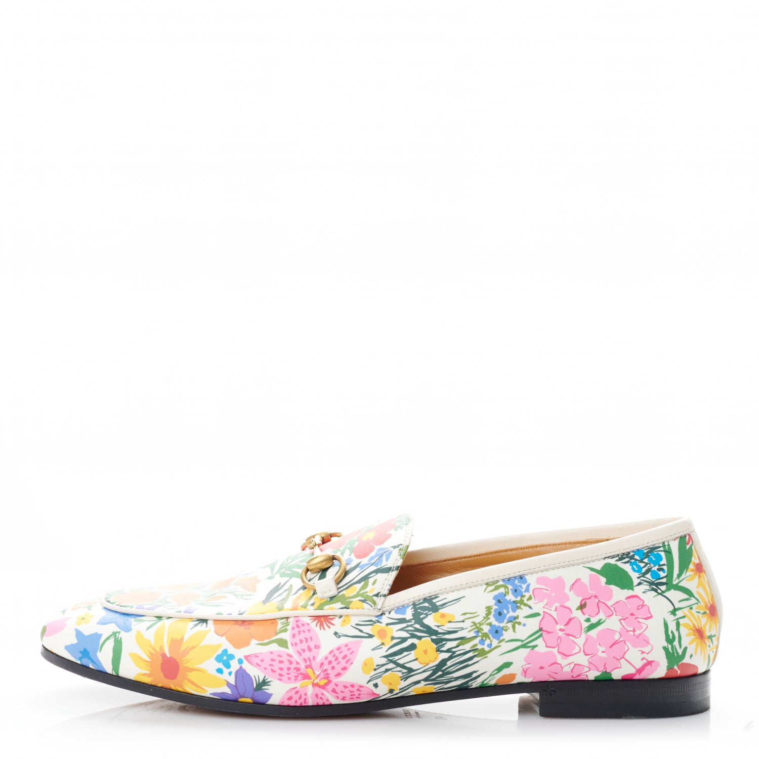 Gucci X KEN SCOTT Canvas Infinity Giardino d Apri Womens Jordaan Loafers 40 Ivory Pink Mystic White 1 of 8