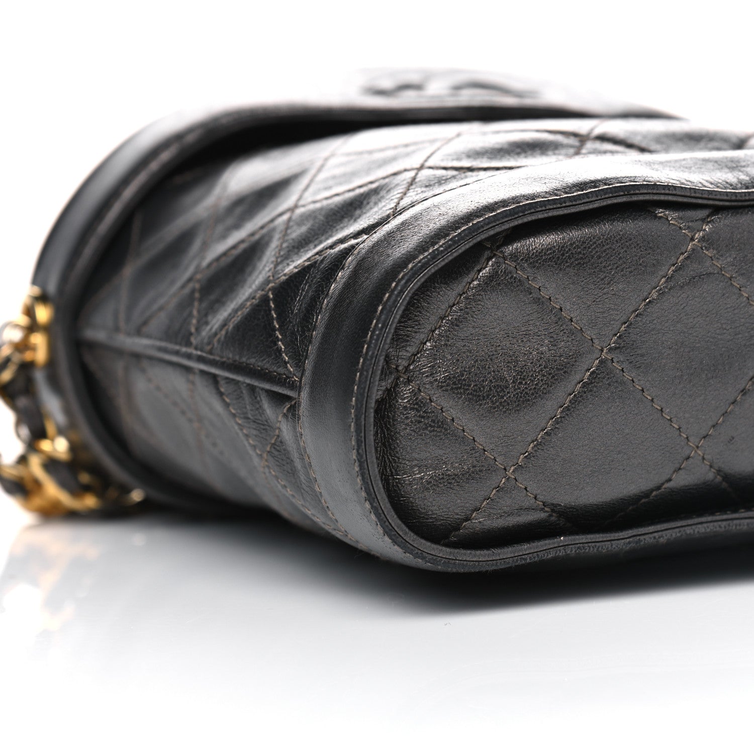 Chanel Metallic Lambskin Quilted Tassel Shoulder Bag Dark Grey 8 of 11