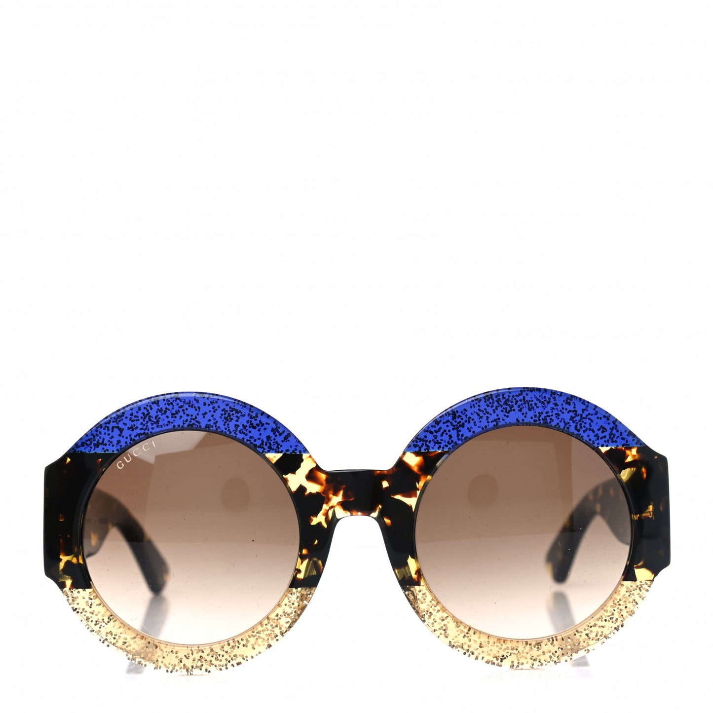 Acetate Round GG0084S Sunglasses Glitter Blue Multi