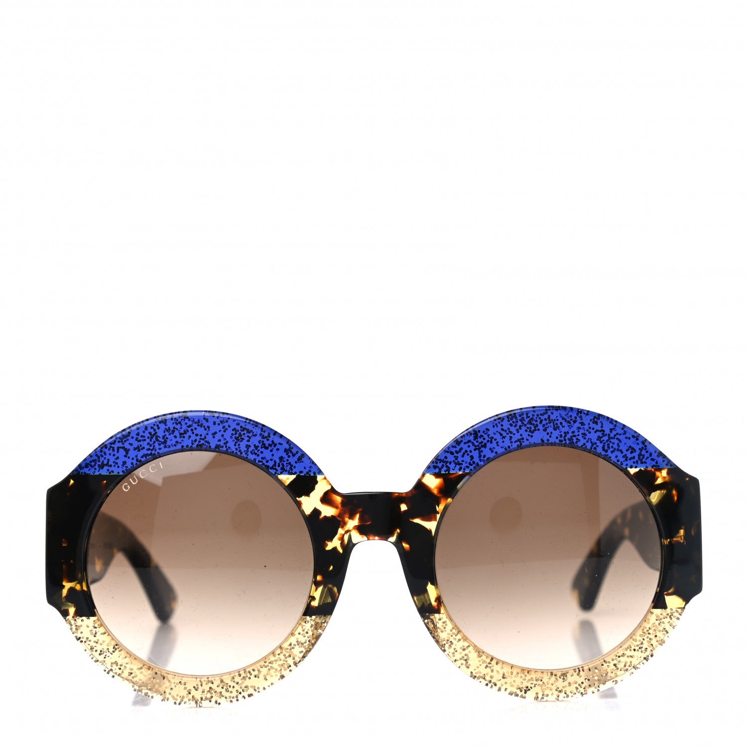 Gucci Acetate Round GG0084S Sunglasses Glitter Blue Multi 2 of 4