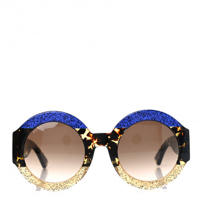 Gucci Acetate Round GG0084S Sunglasses Glitter Blue Multi 2 of 4