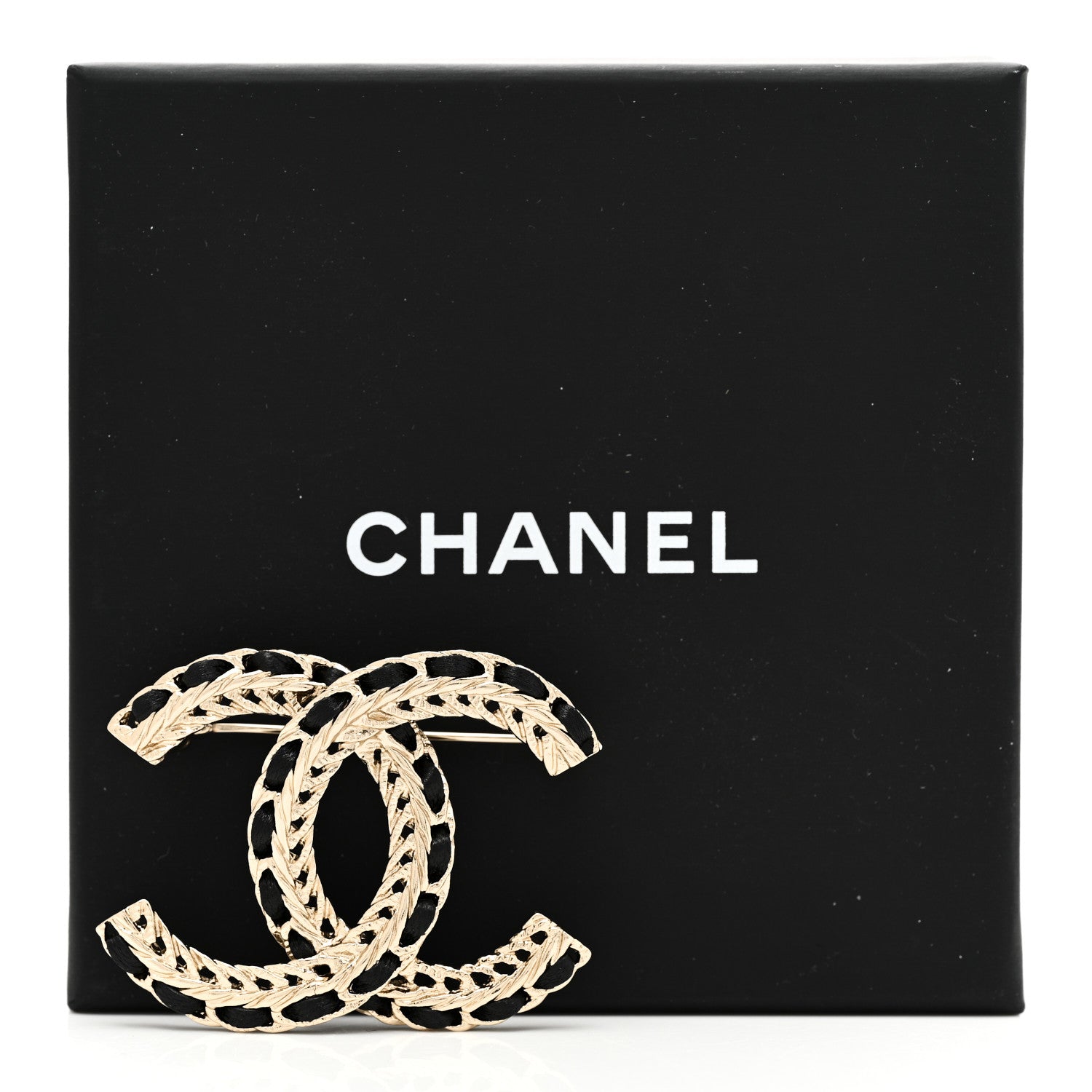 Chanel Lambskin Chain CC Brooch Black Gold 5 of 5