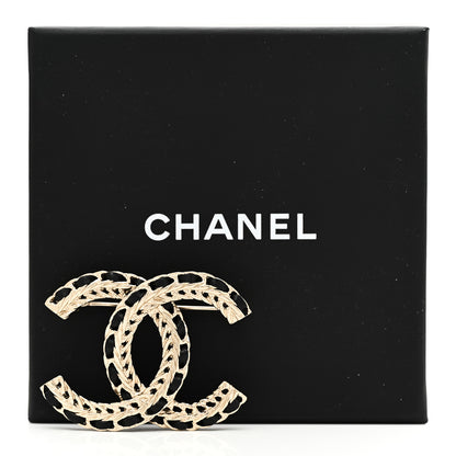 Chanel Lambskin Chain CC Brooch Black Gold 5 of 5