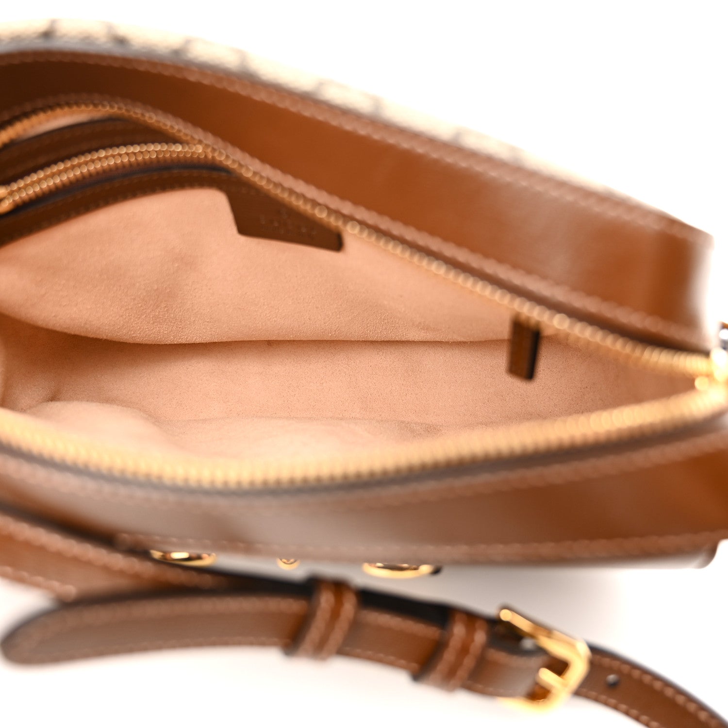 Gucci GG Supreme Monogram Small Horsebit 1955 Shoulder Bag Beige Brown Sugar 5 of 14