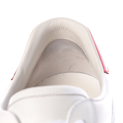 Gucci Calfskin Stripe Mens New Ace Sneakers 8 White Ecru Red Flame 12 of 22