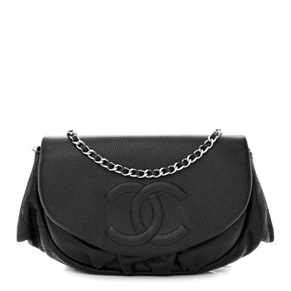Chanel Caviar Half Moon Wallet On Chain WOC Black 1 of 13