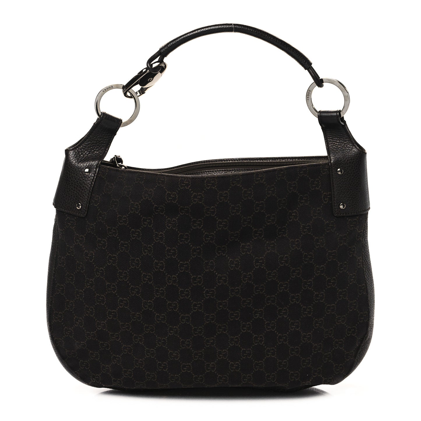 Monogram Calfskin Horsebit Classic Ring Hobo Dark Brown