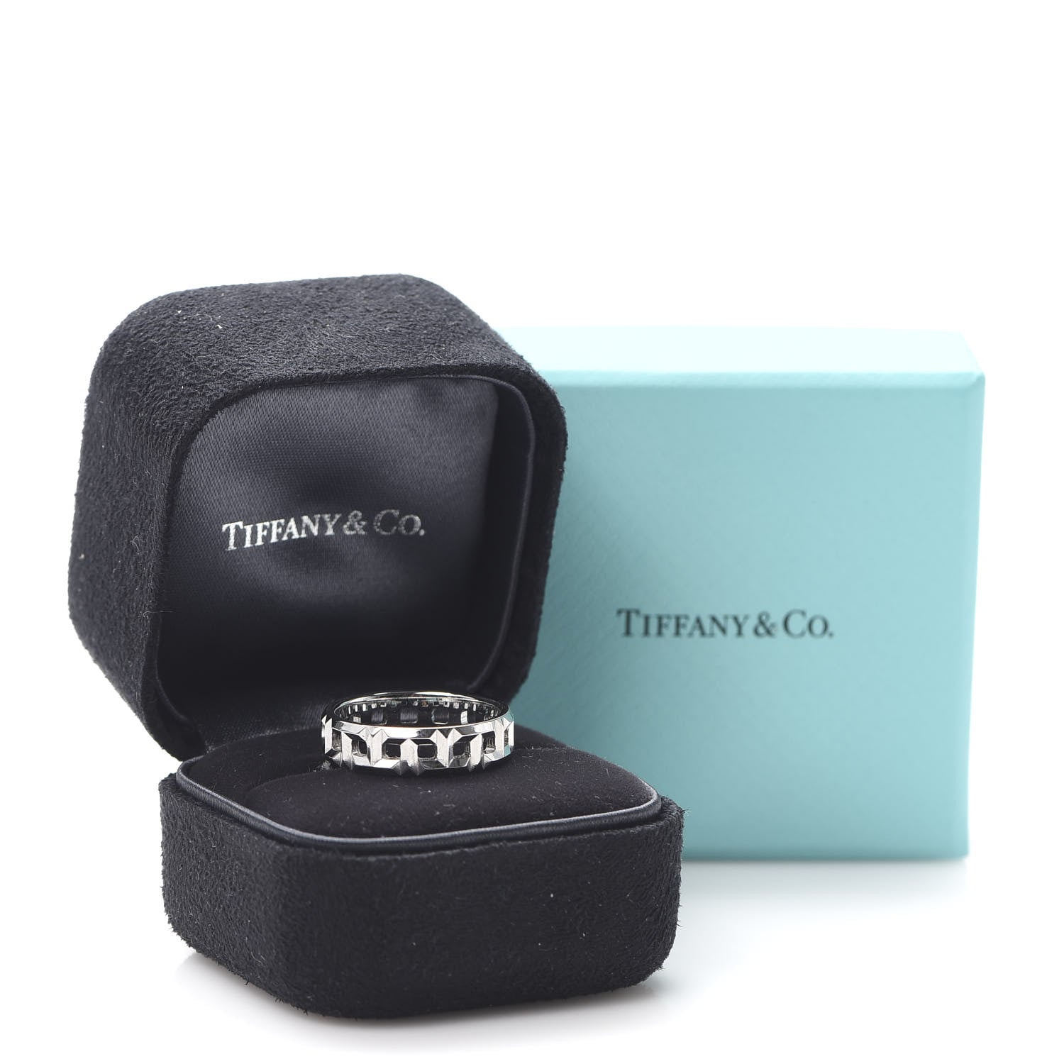 Tiffany 18K White Gold T True Wide Ring 57 8 5 of 5