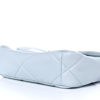Chanel Lambskin Quilted Medium Chanel 19 Flap Light Blue 9 of 10