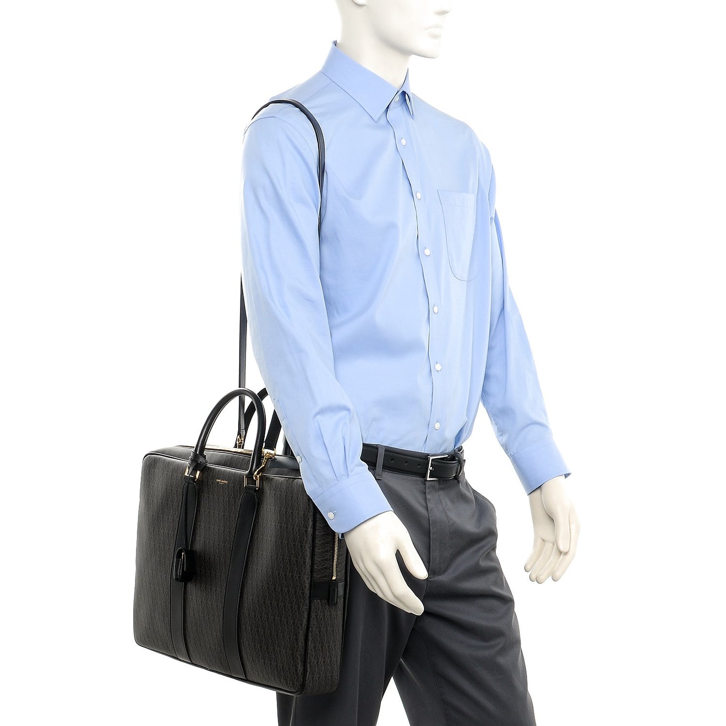 Toile Classic Monogram Flat Briefcase Black