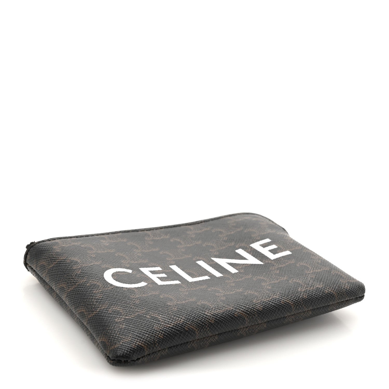 Celine Triomphe Canvas Logo Coin and Card Pouch With Hook Black 4 of 8