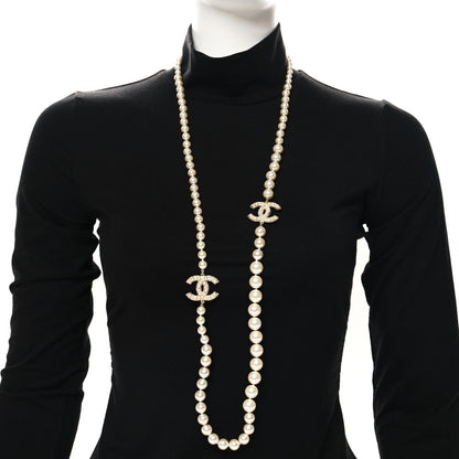 Chanel Pearl CC 100th Anniversary Long Necklace Light Gold 2 of 5