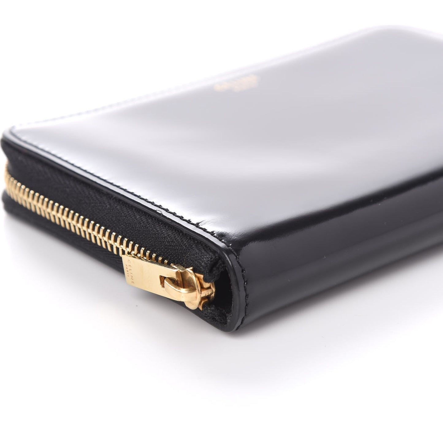 Spazzolato Calfskin Zip Around Multifunction Wallet Black