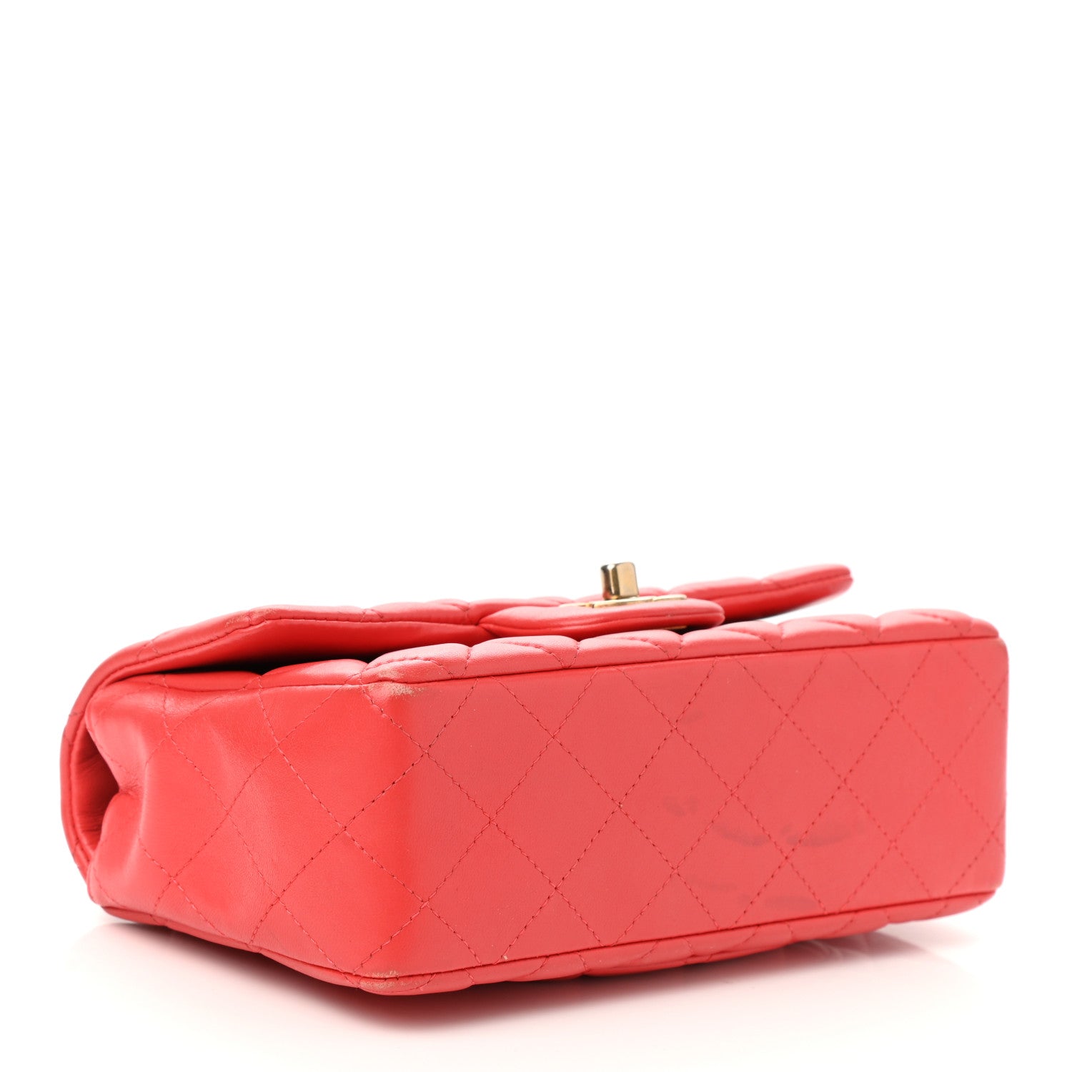 Chanel Lambskin Quilted Mini Rectangular Flap Red 4 of 15