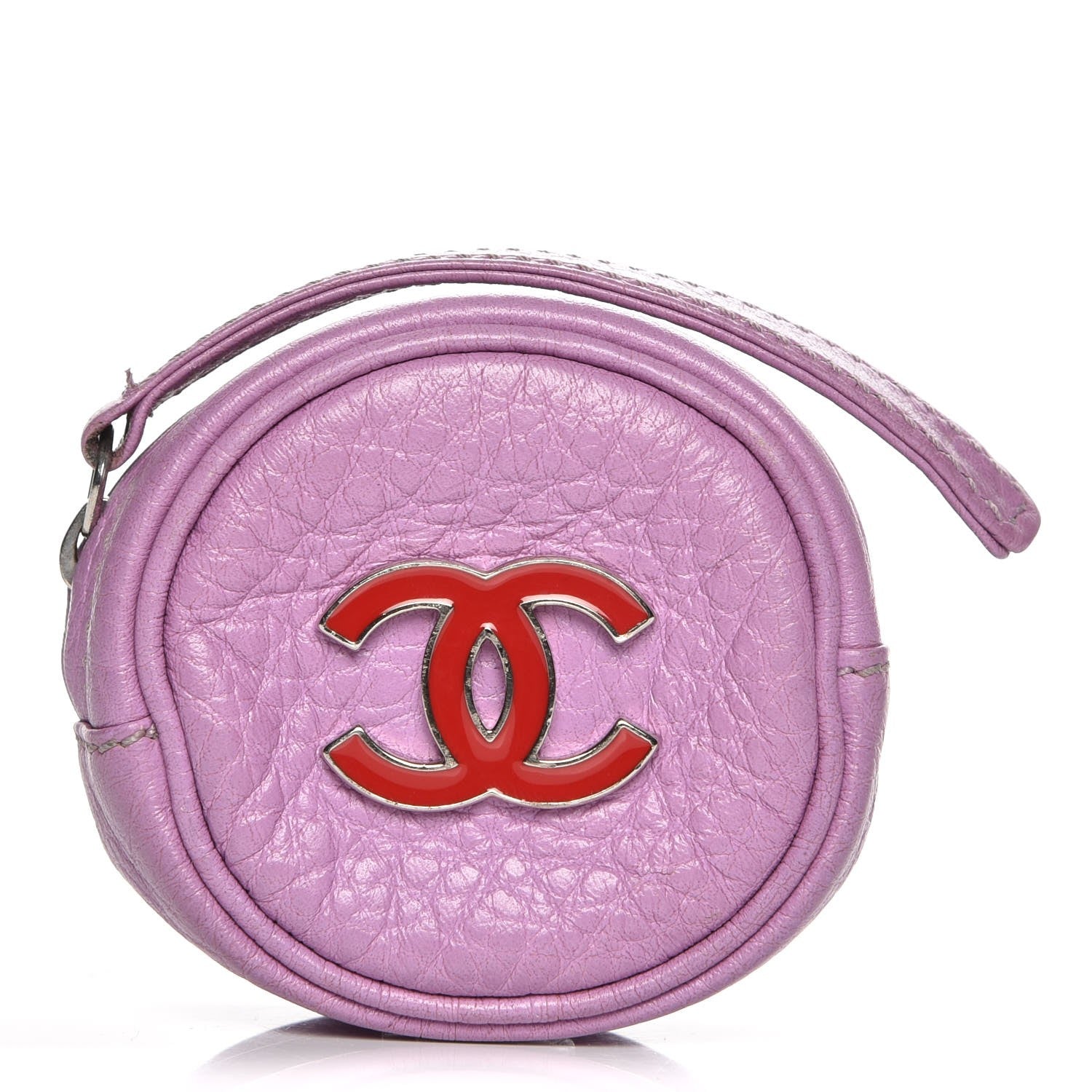 Chanel Calfskin Round CC Coin Purse Purple 1 of 9