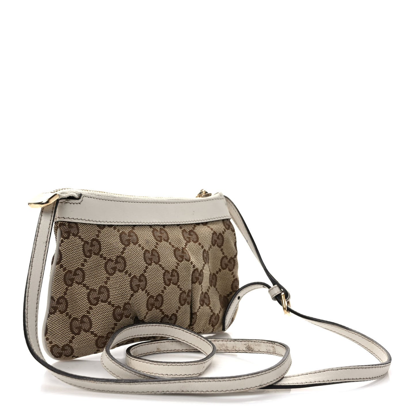 Monogram GG Heart Charm Crossbody Pochette White