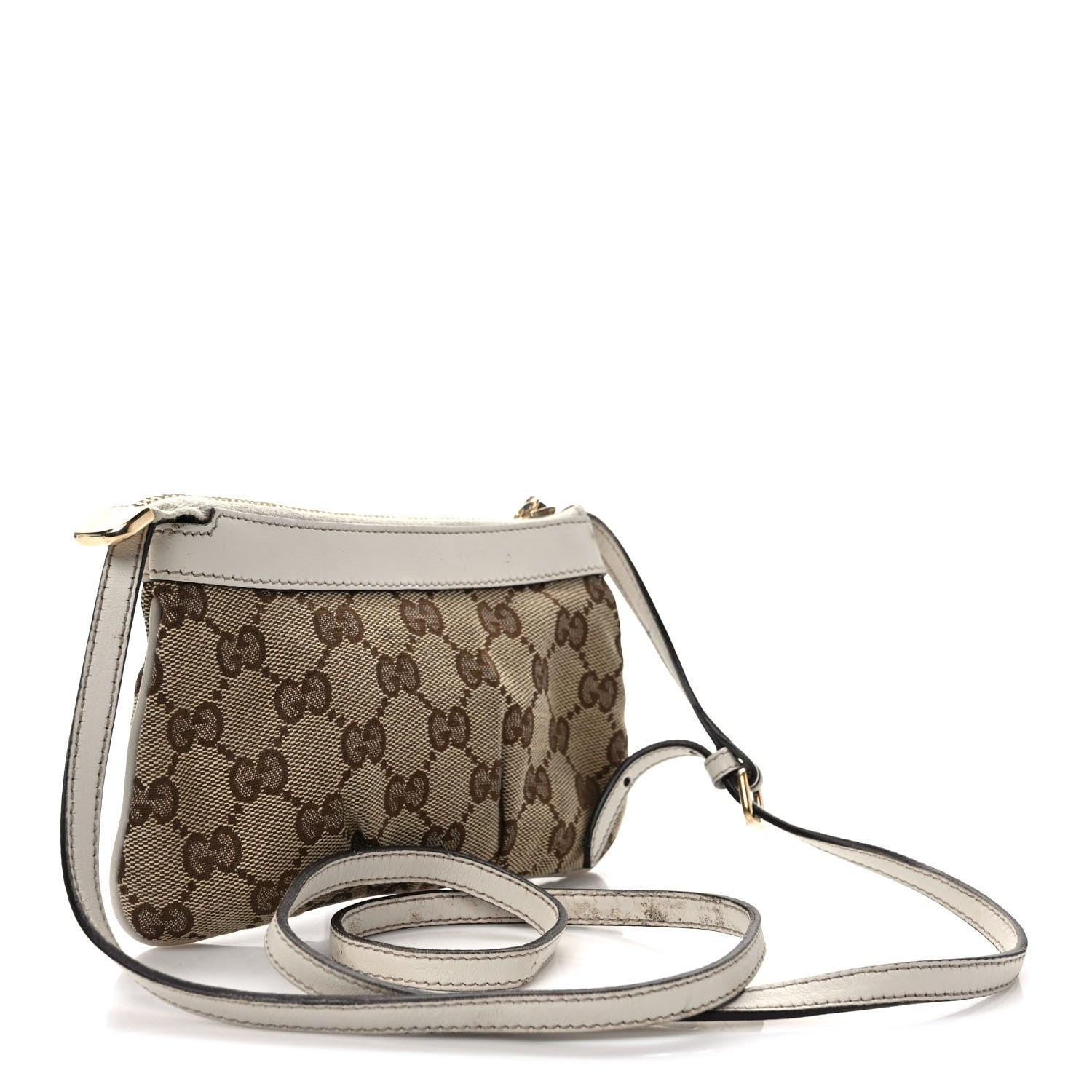 Gucci Monogram GG Heart Charm Crossbody Pochette White 2 of 14