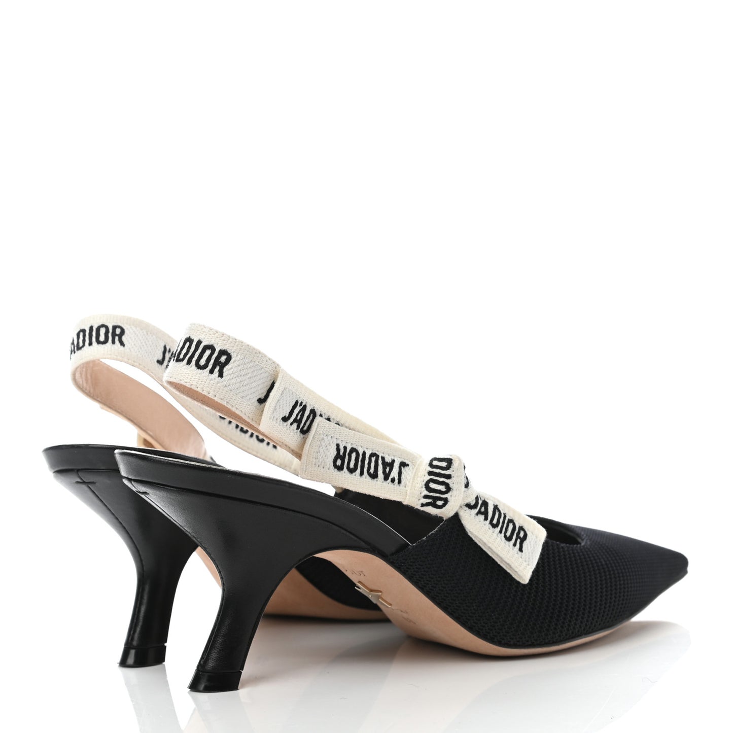Technical Canvas Ribbon J Adior Slingback 65mm Pumps 38 Black