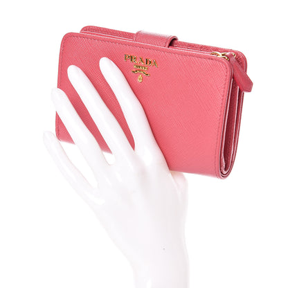 Prada Saffiano Compact Wallet Peonia 2 of 6