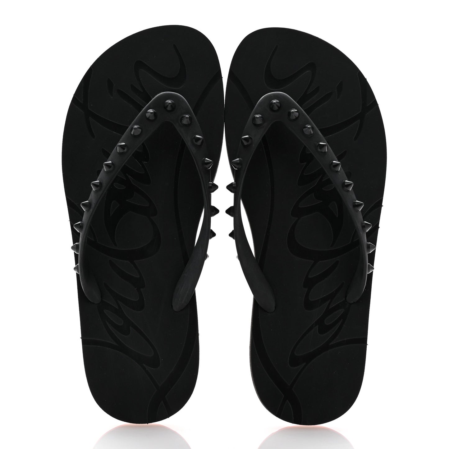 Rubber Spike Loubi Donna Flip Flop 38 Black