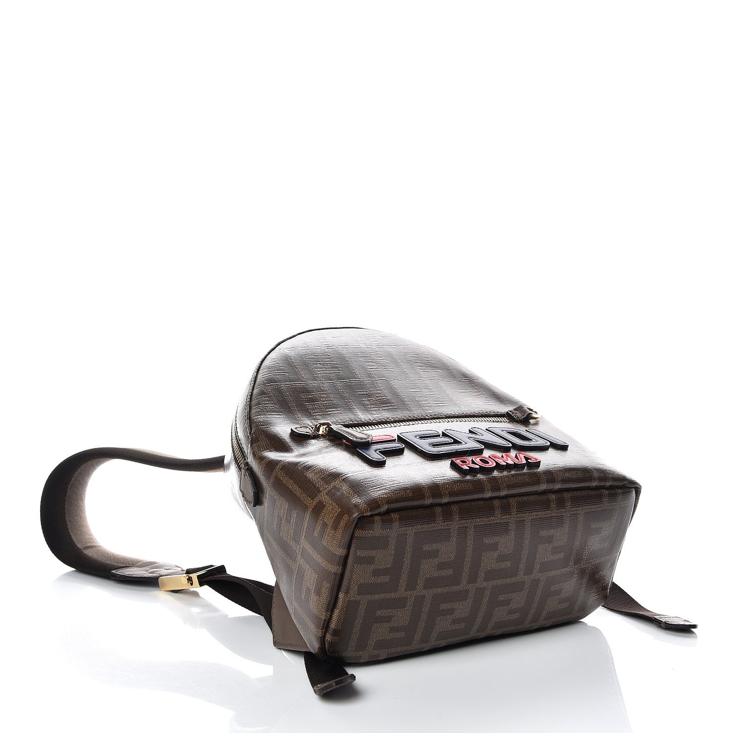 X FILA Glazed Fabric Vitello Century FF 1974 Mania Mini Backpack Mogano Panna Blueberry