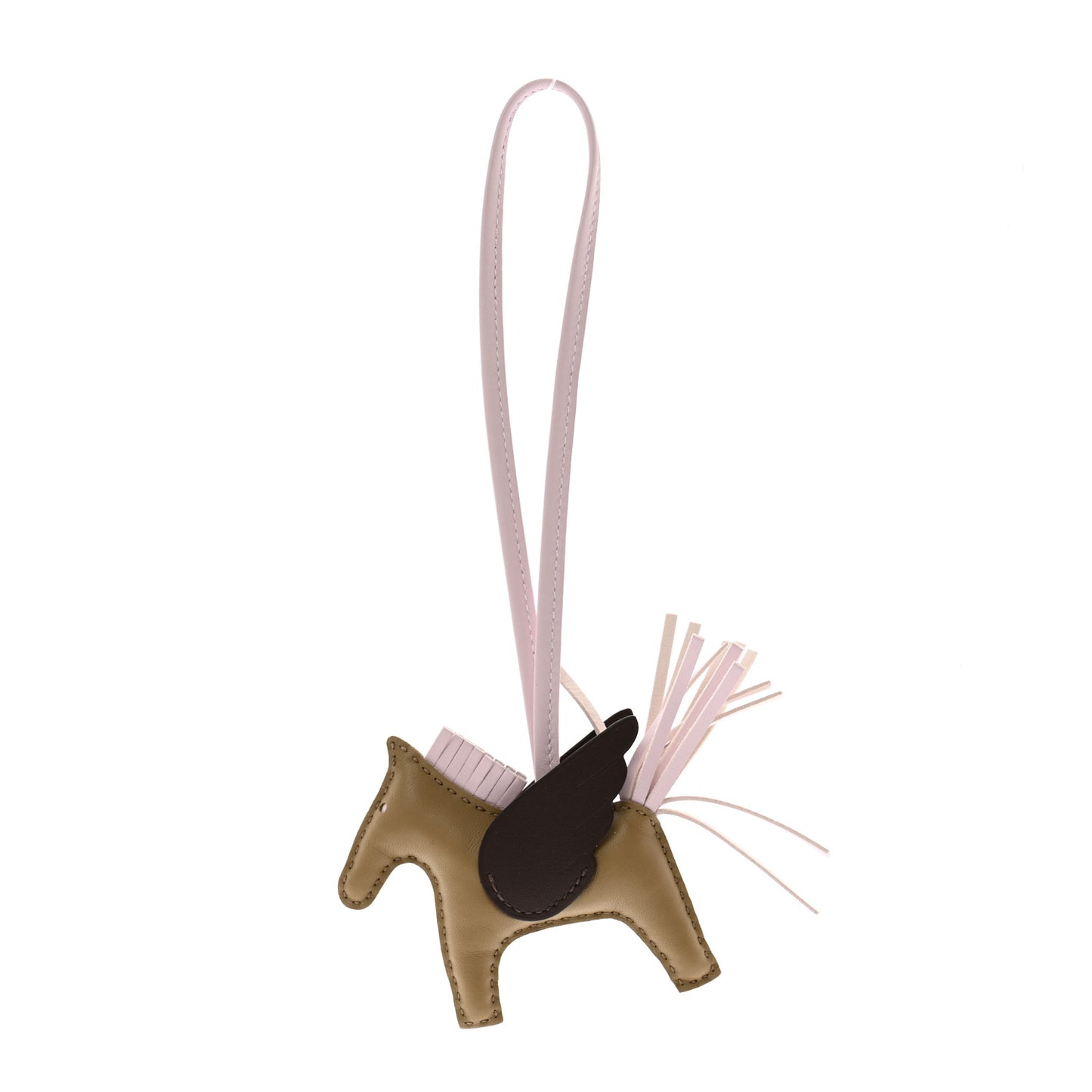 Milo Lambskin Grigri Rodeo Pegase Horse Bag Charm PM Beige Marfa Mauve Pale Moka