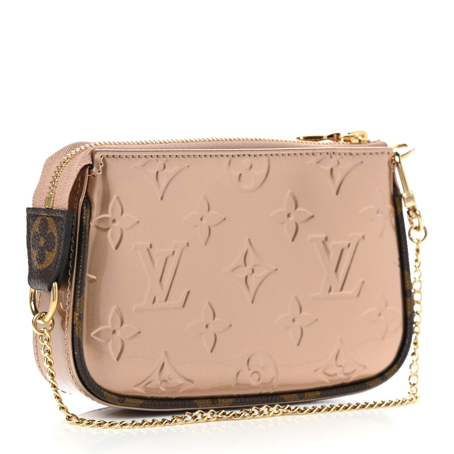 Metallic Vernis Mini Pochette Accessories Rose Gold