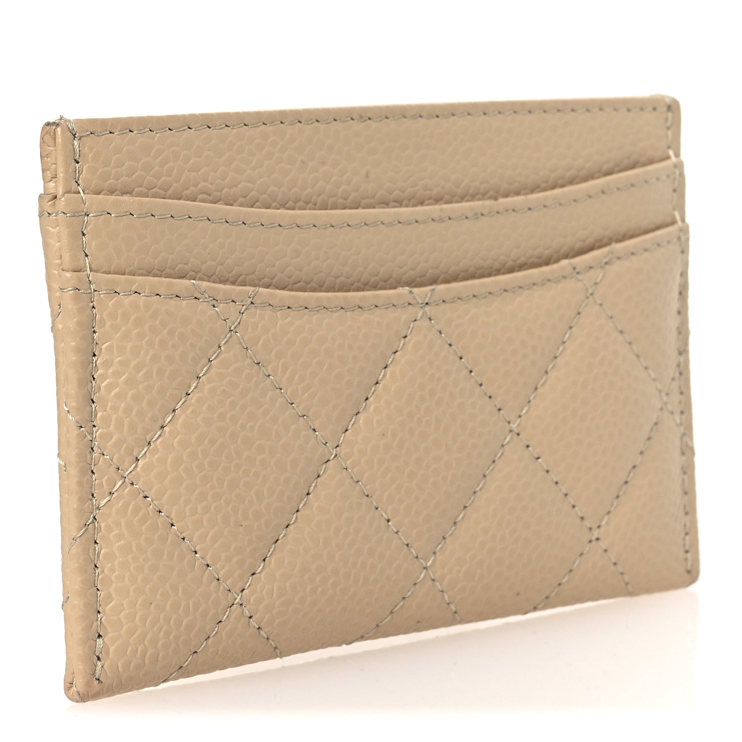 Chanel Caviar Quilted Card Holder Beige 3 of 9