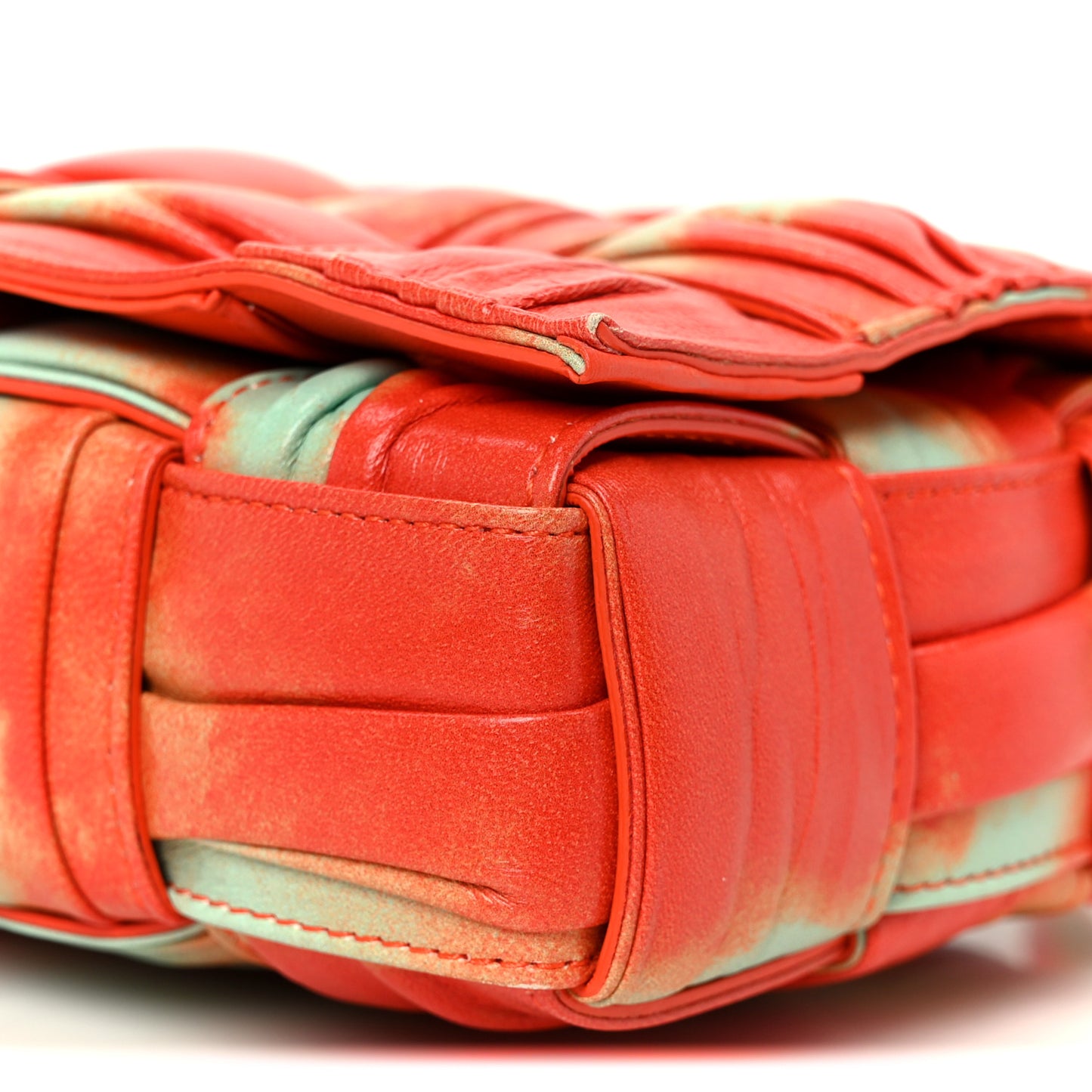 Calfskin Intreccio Plisse Tie Dye Camera Bag Multicolor