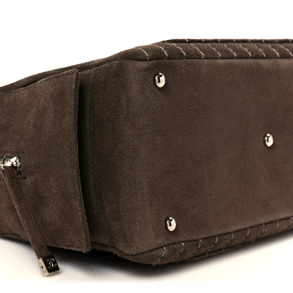Chanel Suede Vertical Quilted Bowler Brown 10 of 11