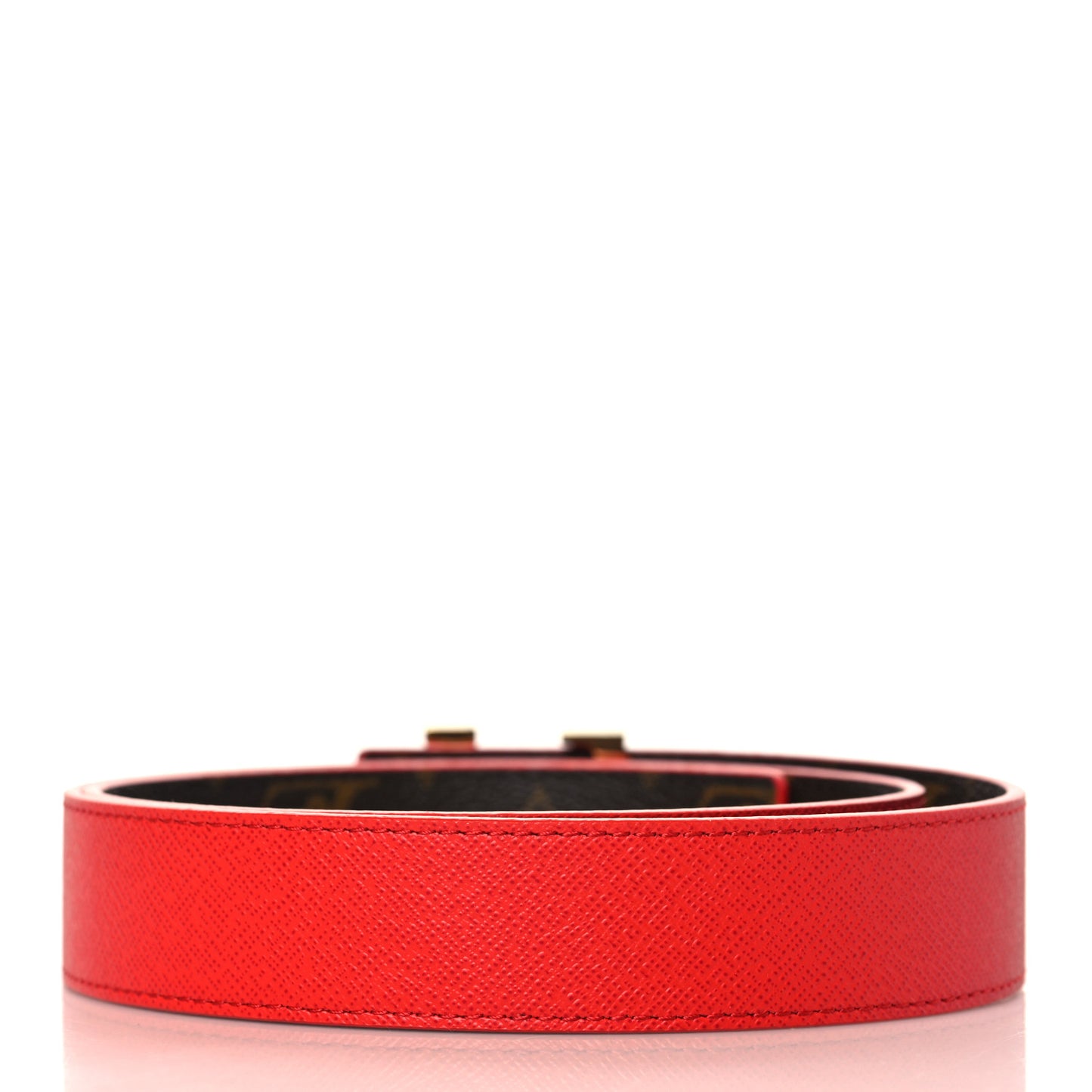 Calfskin Monogram 30mm LV Initiales Reversible Belt 75 30 Coquelicot