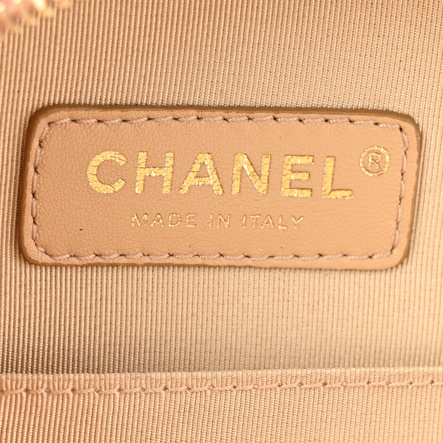 Glazed Calfskin Round As Earth Evening Bag Beige