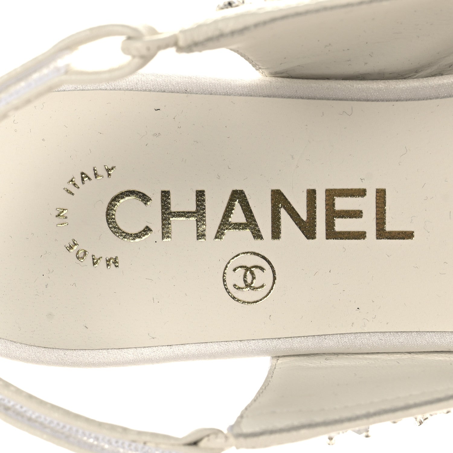 Chanel Satin Crystal Lambskin Grossgrain Bow CC Slingback Flats 38 White Black 9 of 10