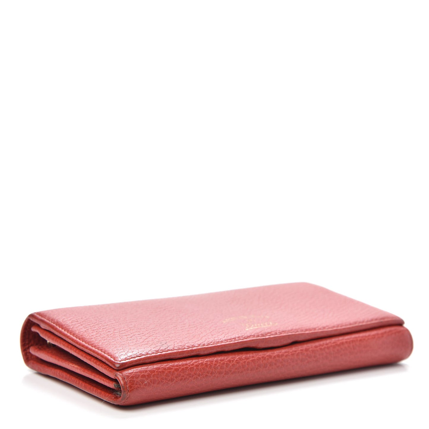 Pebbled Calfskin Continental Wallet Red