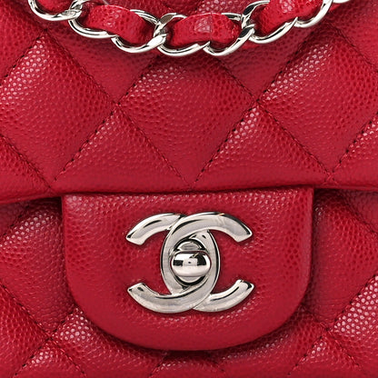Chanel Caviar Quilted Mini Square Flap Red 9 of 11