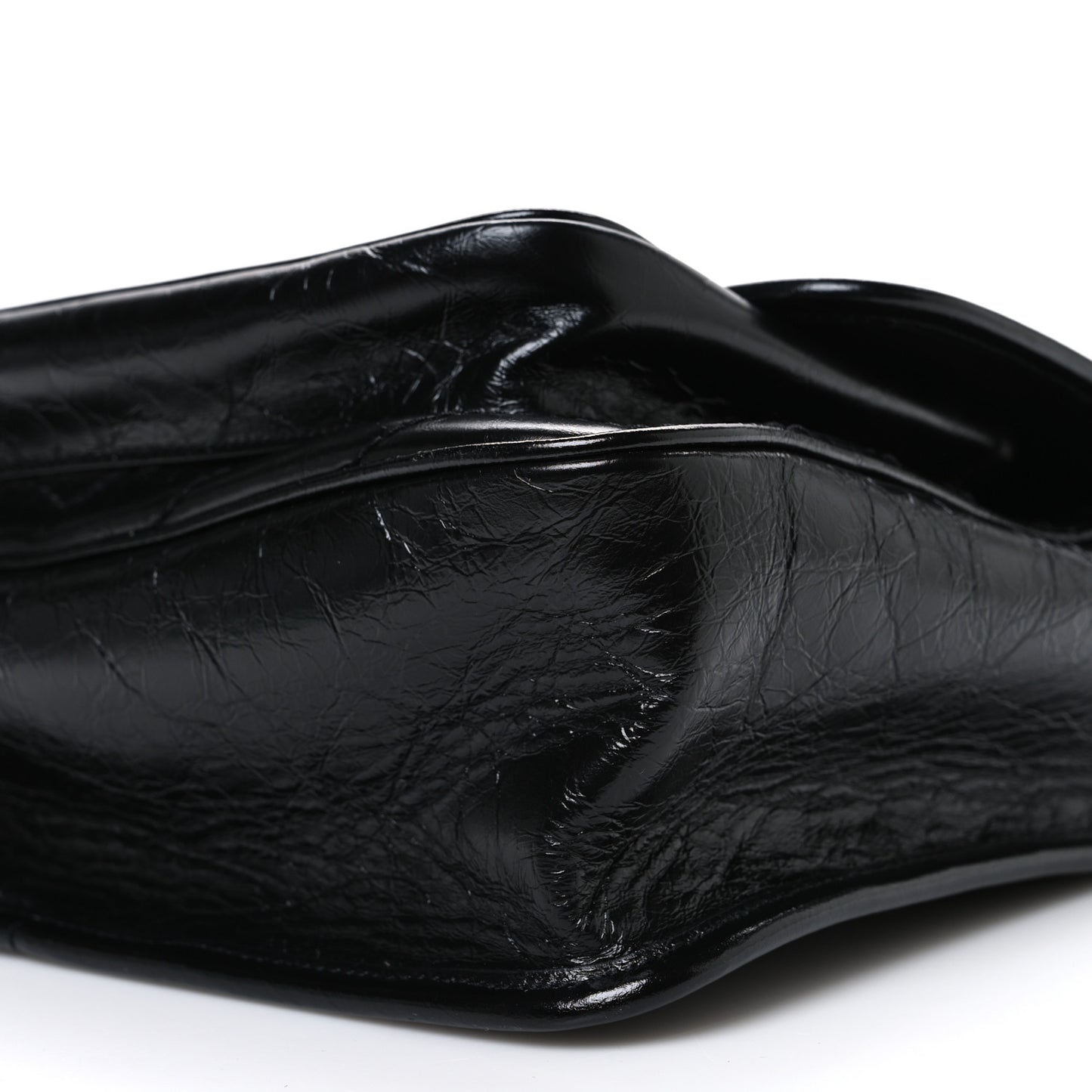 Crinkled Calfskin Matelasse Monogram Medium Niki Chain Satchel Black