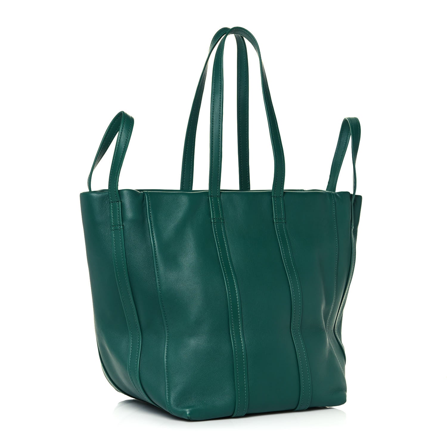 Balenciaga Calfskin Large Laundry Cabas Tote Green 3 of 16