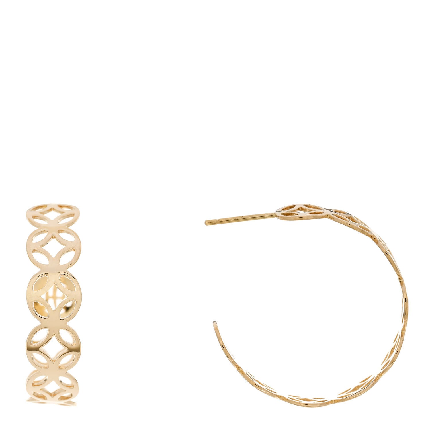 John Hardy 18K Yellow Gold Batu Kawung 8.5mm Hoop Earrings 1 of 4