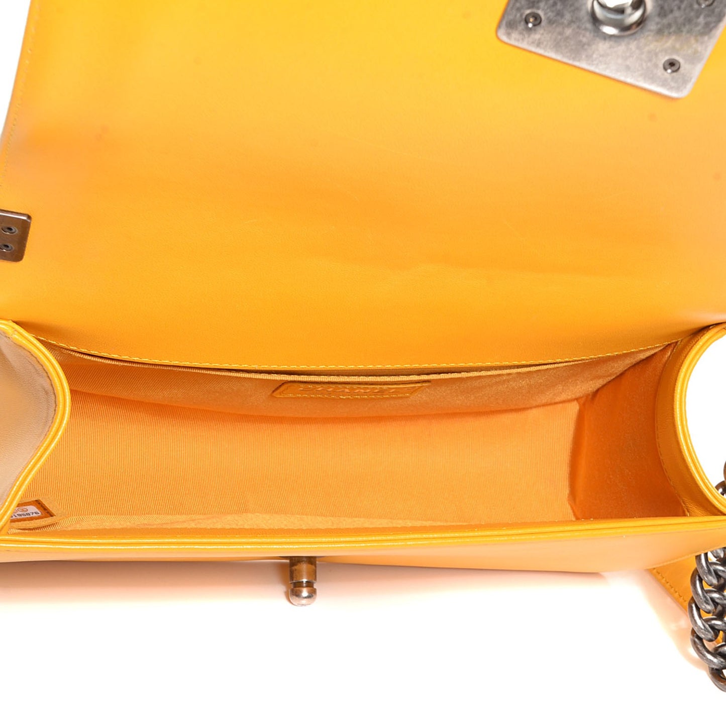 Lambskin Quilted Medium Boy Flap Yellow