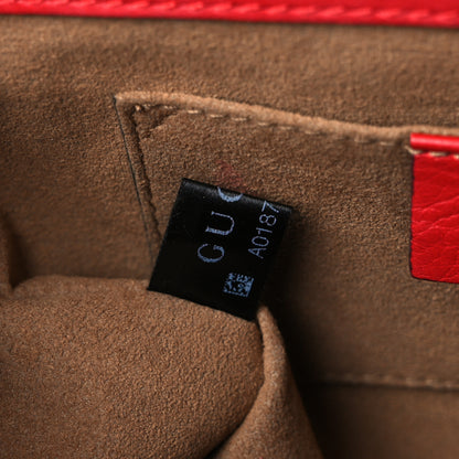 Gucci GG Supreme Monogram Calfskin Small Padlock Shoulder Bag Beige Hibiscus Red New Rosette 8 of 11