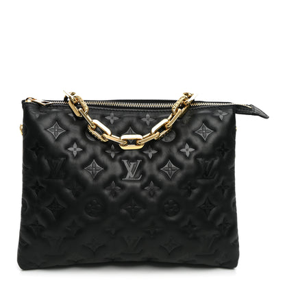 Louis Vuitton Lambskin Embossed Monogram Coussin PM Black 1 of 9
