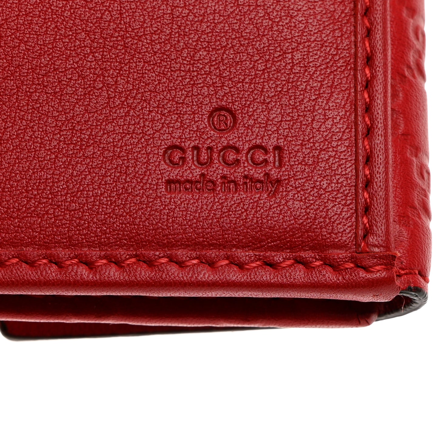 Microguccissima Heart Continental Wallet Red