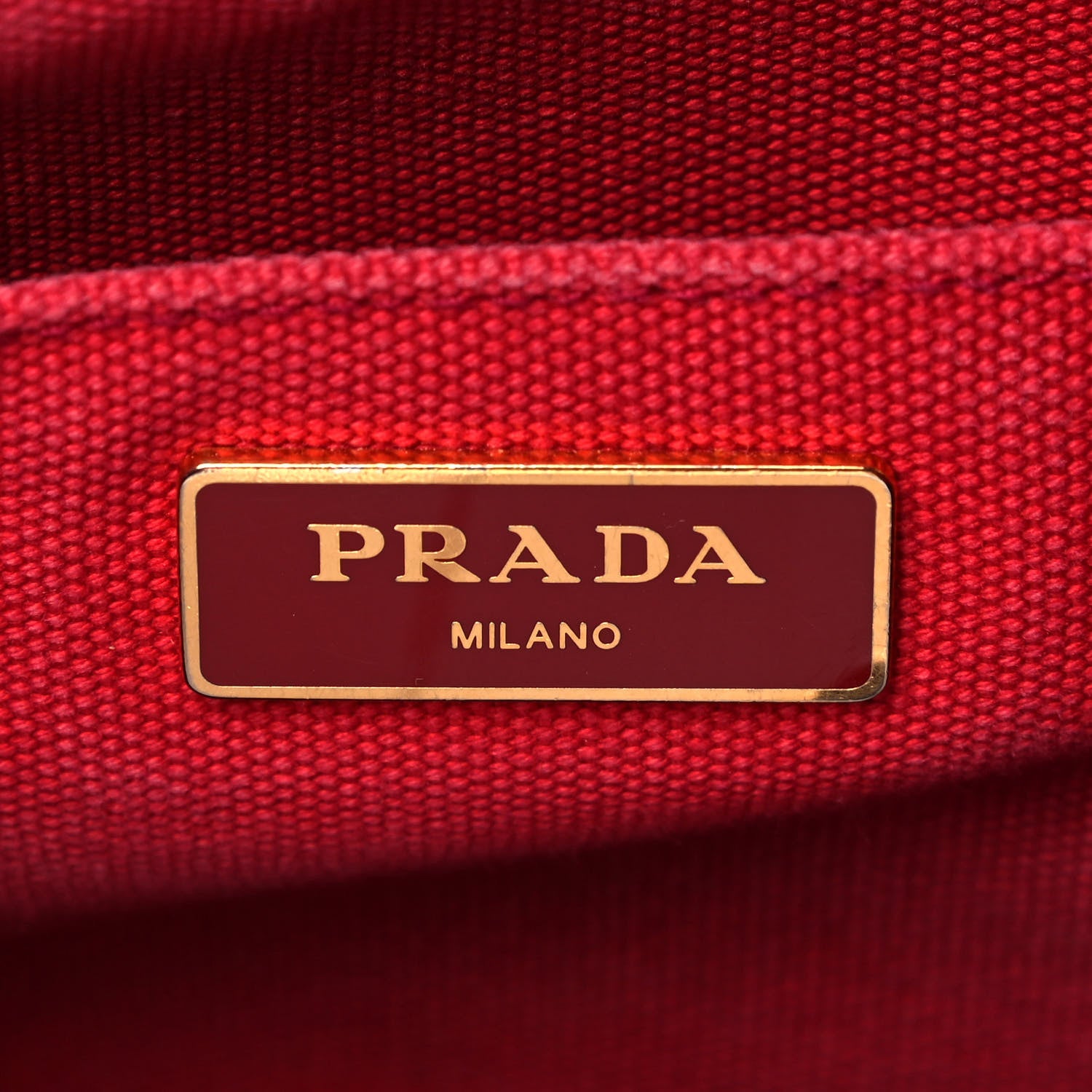 Prada Canapa Small Logo Tote Rosso 6 of 8