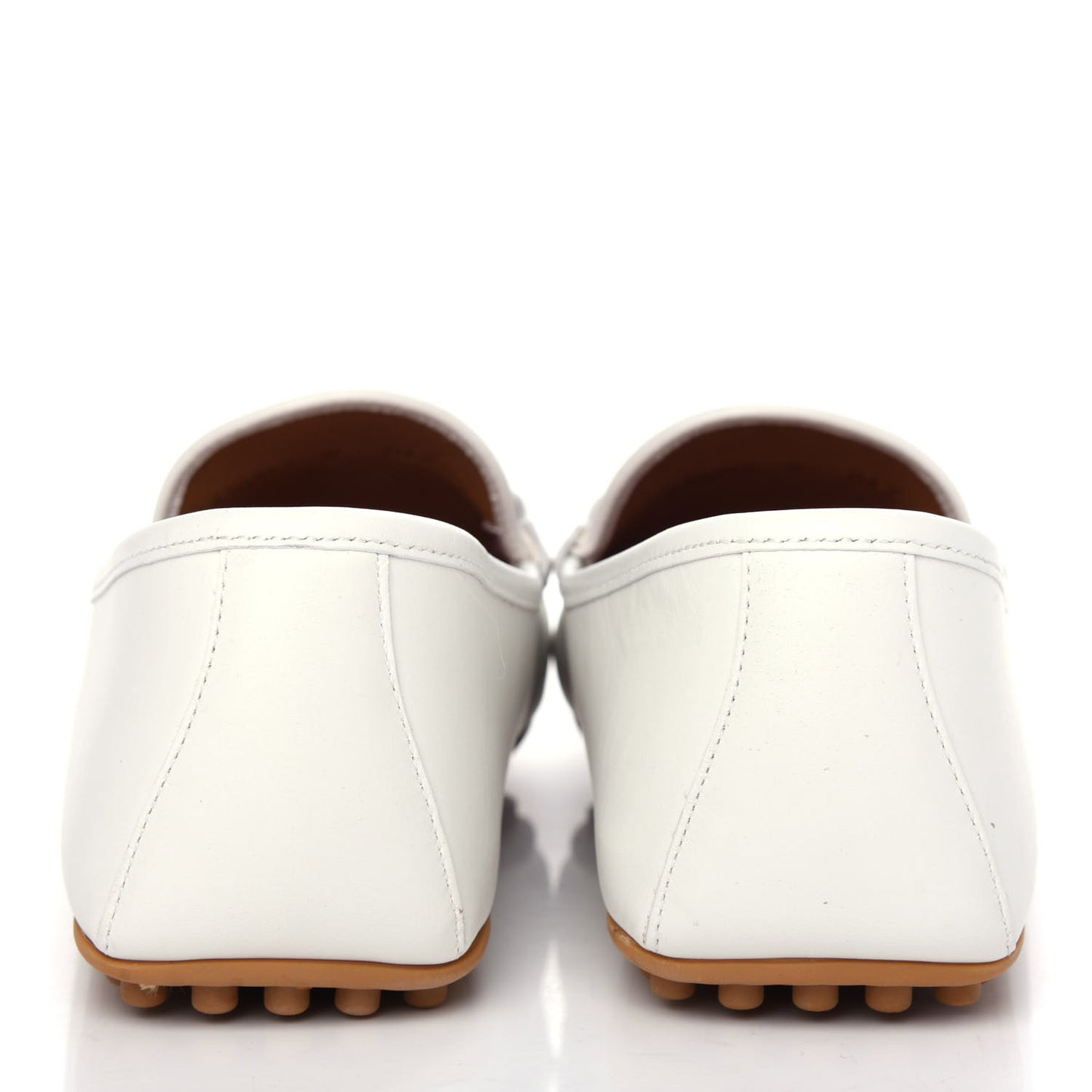 Miro Soft Calfskin Web Mens Horsebit Driver Loafers 9 White