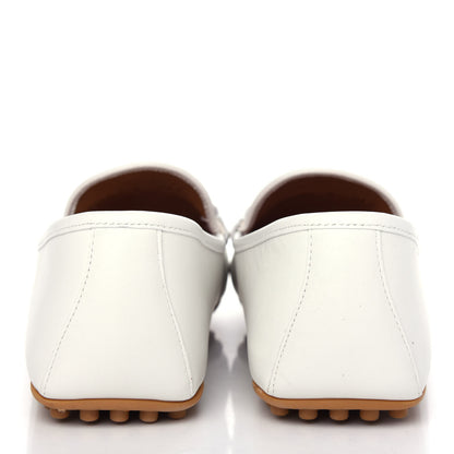 Gucci Miro Soft Calfskin Web Mens Horsebit Driver Loafers 9 White 7 of 12