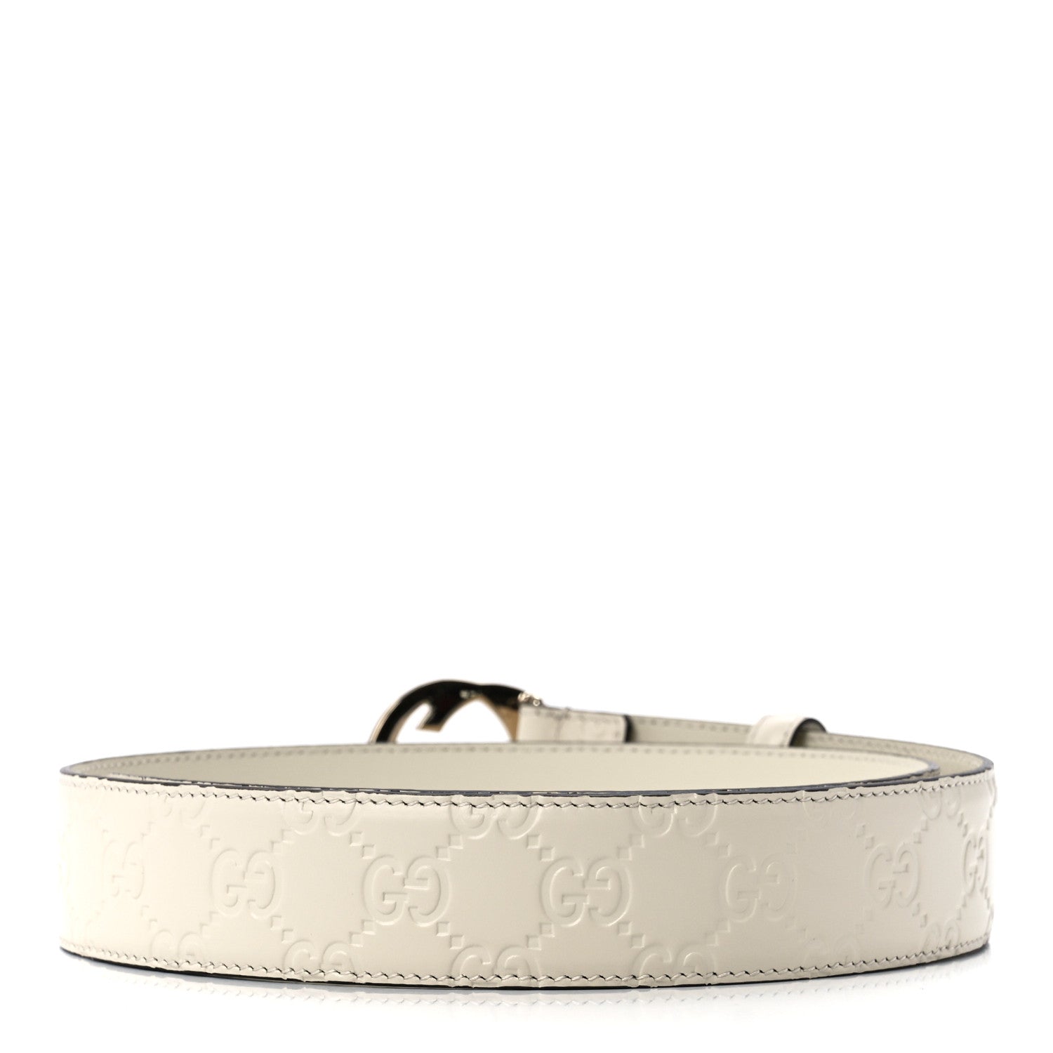 Gucci Guccissima Interlocking G 37mm Belt 85 34 Mystic White 2 of 5