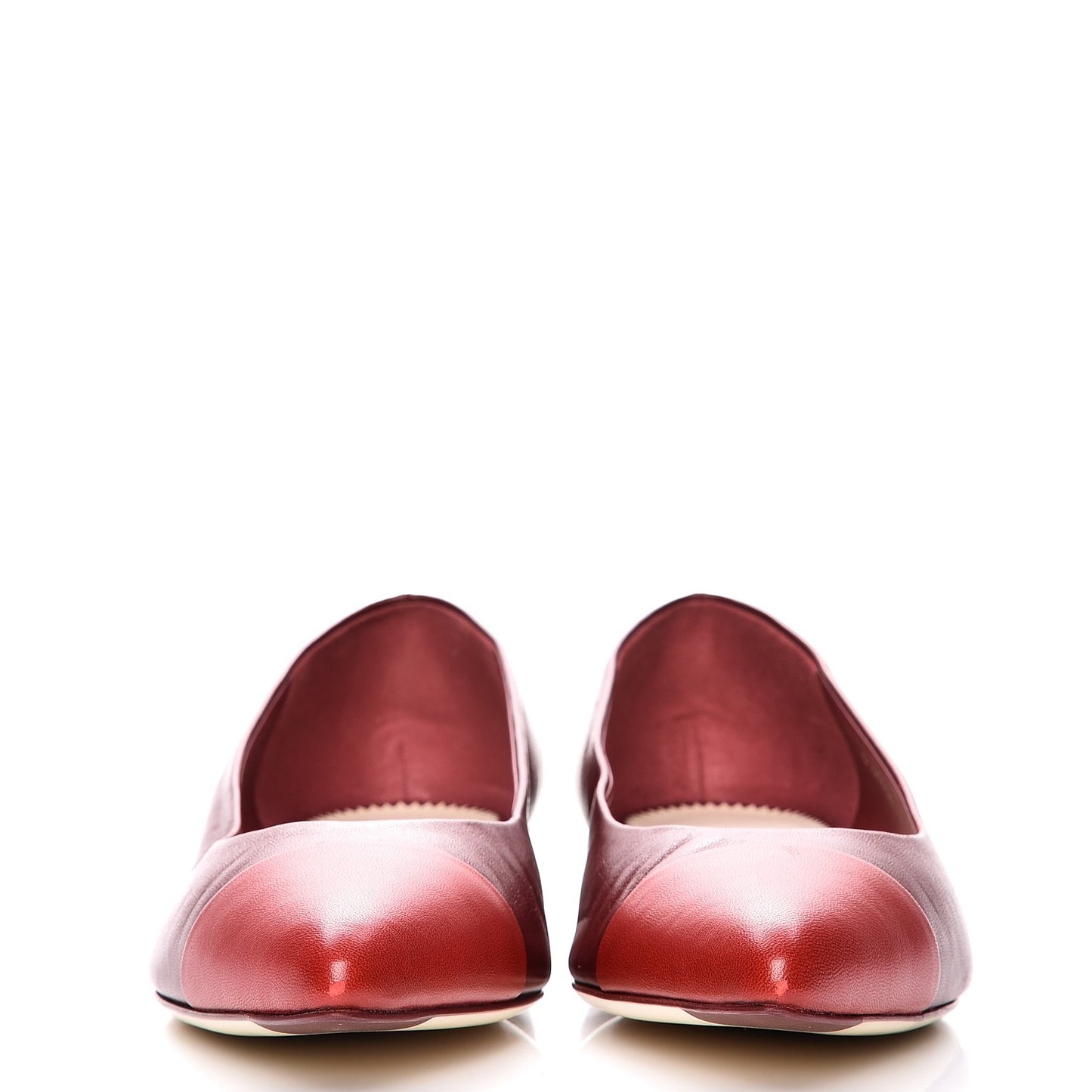 Lambskin Cap Toe Flats 40 Red